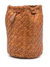 Dragon Diffusion 'pompom Double Jump' Camel Brown Bucket Bag With Shoulder Strap In Brown