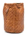 Dragon Diffusion 'pompom Double Jump' Camel Brown Bucket Bag With Shoulder Strap