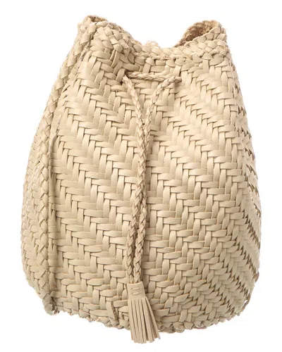 Dragon Diffusion Pompom Double Jump Leather Crossbody In Neutral