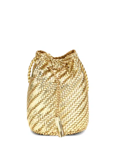 Dragon Diffusion Pompom Drawstring-detail Bucket Bag In Gold