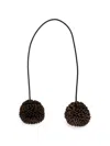 Dragon Diffusion Pom-pom Leather Charm In Brown