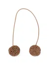 Dragon Diffusion Pom-pom Leather Charm In Brown