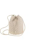 Dragon Diffusion Pompom Woven Leather Shoulder Bag In Neutral
