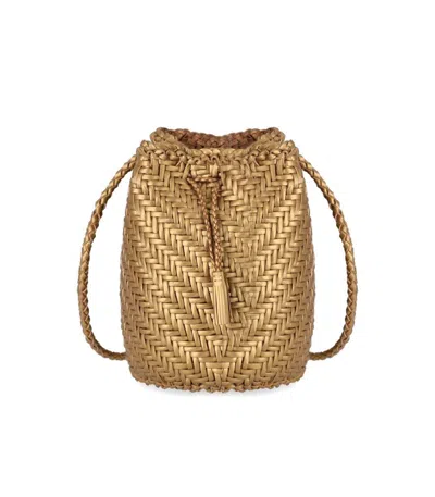 Dragon Diffusion Pompon Double Jump Gold Crossbody Bag