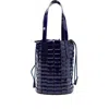 Dragon Diffusion Patent Leather Woven Bucket Bag In Purple