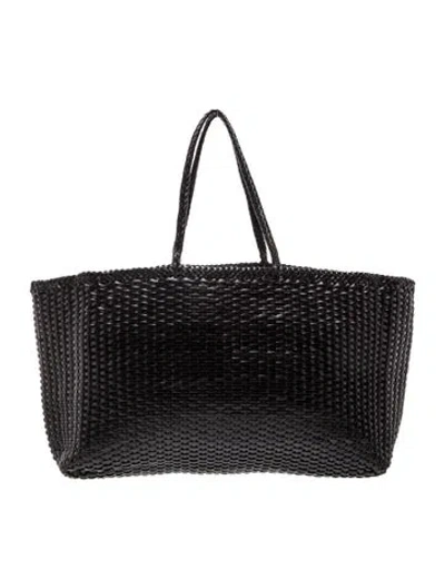 Pre-owned Dragon Diffusion Raffia Tote In Black