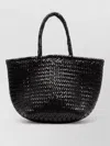 Dragon Diffusion Rectangular Beach Bag Woven Texture Double Handles In Black