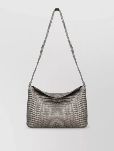 Dragon Diffusion Rectangular Woven Crossbody Bag Long Strap In White