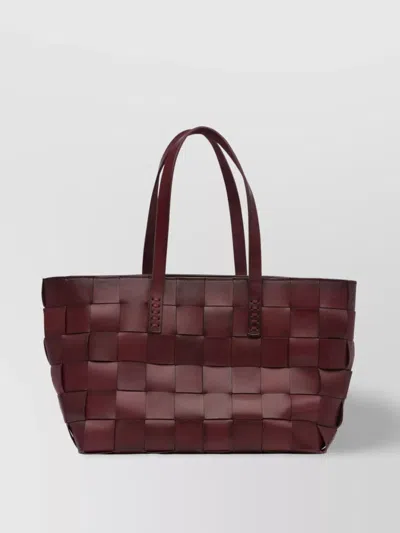 Dragon Diffusion Rectangular Woven Shoulder Bag With Dual Handles