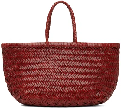Dragon Diffusion Red Bamboo Triple Jump Small Tote In Bordo