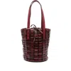Dragon Diffusion Leather-woven Bucket Bag In Burgundy