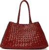 Dragon Diffusion Big Santa Croce Leather Tote Bag In Poppy Red