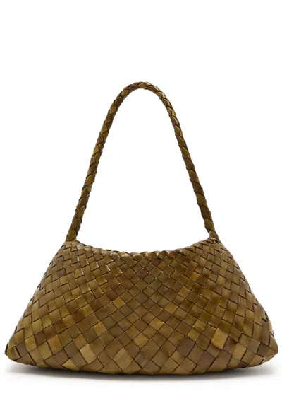 Dragon Diffusion Rosanna Woven Leather Shoulder Bag In Brown