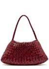 Dragon Diffusion Rosanna Woven Leather Shoulder Bag In Burgundy