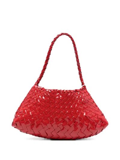 Dragon Diffusion Rosanna Woven-leather Shoulder Bag In Red