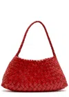 Dragon Diffusion Rosanna Woven Leather Shoulder Bag In Red