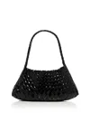 Dragon Diffusion Rosanna Woven Patent Leather Shoulder Bag In Black