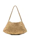 Dragon Diffusion Woven Leather Basket Shoulder Bag In Brown