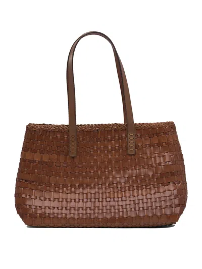 Dragon Diffusion Salvage Irregular Woven Tote 35x25x12 Cm Shoulder Bags Brown