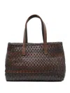 Dragon Diffusion Salvage Irregular Woven Tote Bag Woman Dark Brown In Brown