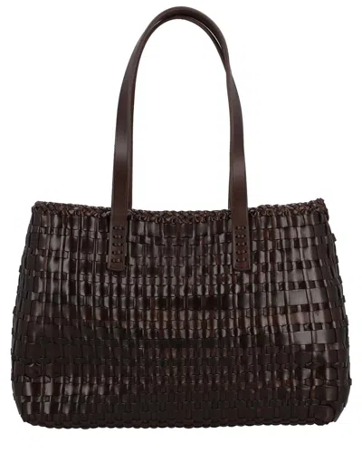 Dragon Diffusion Salvage Leather Shoulder Bag In Brown