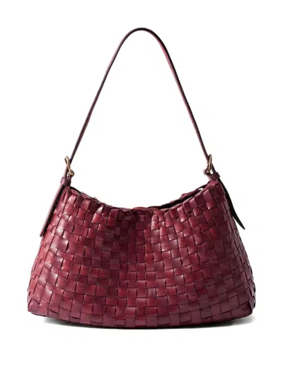 Dragon Diffusion Salvage Woven Shoulder Bag In Red