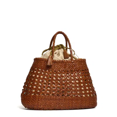 Dragon Diffusion Santa Cano Cotton Cannage Woven Tote Bag In Red