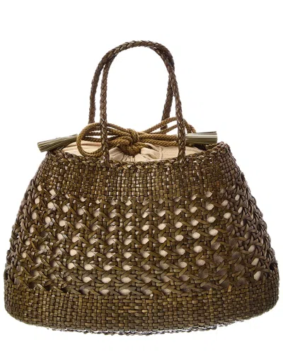 Dragon Diffusion Santa Cano Leather Top Handle Bag In Green