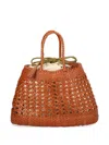 Dragon Diffusion Santa Cano Tan Woven Shoulder Bag In Pattern