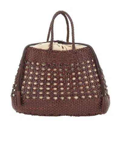 Dragon Diffusion Santa Cano Woven Braided Tote Bag In Brown