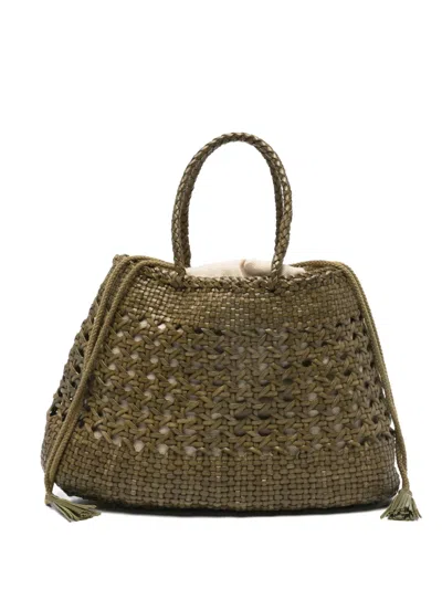 Dragon Diffusion Santa Cano Woven Braided Tote Bag In Green