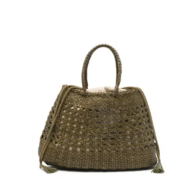 Dragon Diffusion Santa Cano Woven Braided Tote Bag In Green