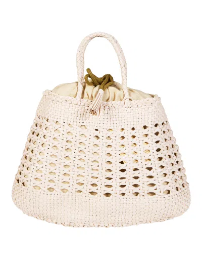 Dragon Diffusion Santa Cano Woven Braided Tote Bag In White