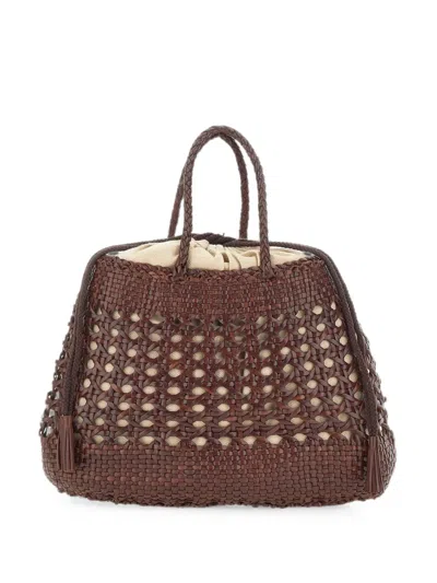 Dragon Diffusion Santa Cano Woven Leather Tote Bag In Brown