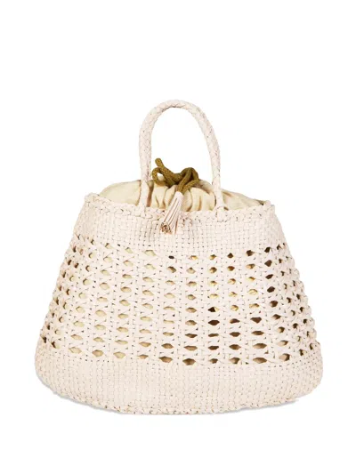 Dragon Diffusion Santa Cano Woven Shoulder Bag In Neutral