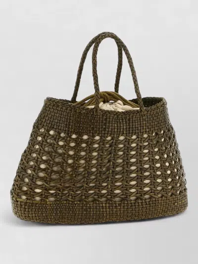 Dragon Diffusion Santa Cano Woven Tote Bag Dual Handles In Green