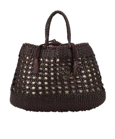 Dragon Diffusion Santa Cano Woven-design Tote Bag In Brown