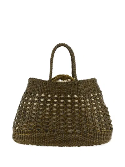 Dragon Diffusion Santa Cano Woven-leather Tote Bag In Black