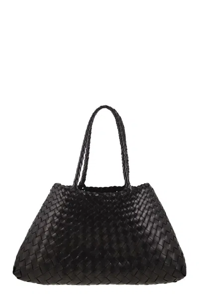 Dragon Diffusion Santa Croce Big - Woven Leather Bag In Black