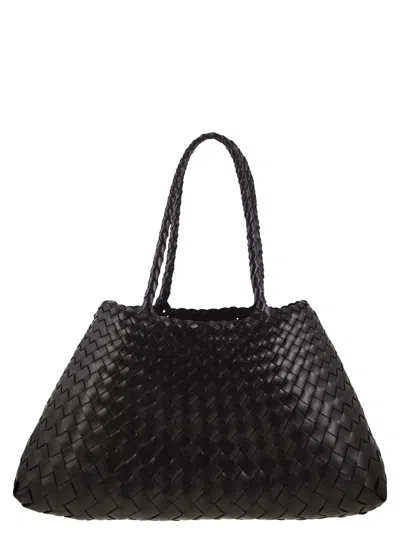 Dragon Diffusion Santa Croce Big - Woven Leather Bag In Black