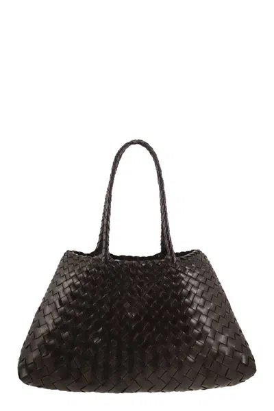 Dragon Diffusion Santa Croce Big - Woven Leather Bag In Brown