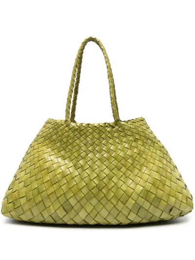 Dragon Diffusion Santa Croce Big Leather Tote Bag In Green