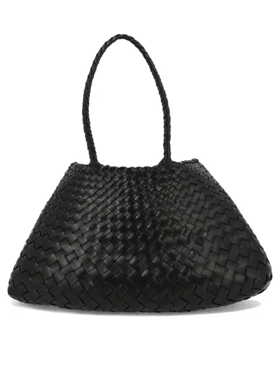 Dragon Diffusion Santa Croce Interwoven Leather Tote Bag In Schwarz