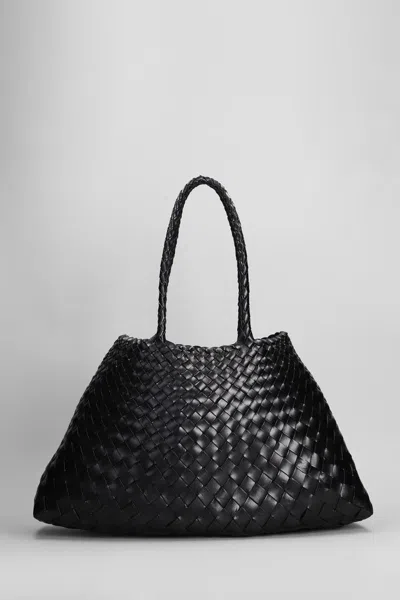 Dragon Diffusion Santa Croce Interwoven Leather Tote Bag In Black