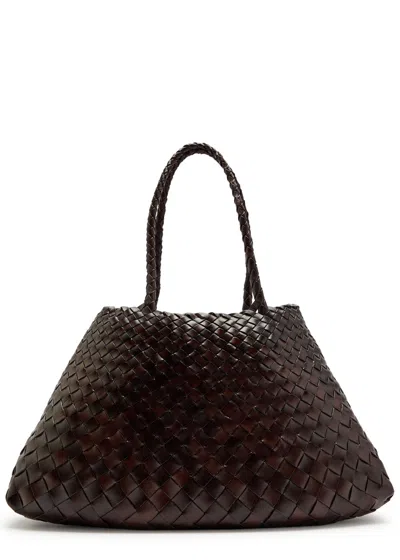 Dragon Diffusion Santa Croce Big Woven Leather Tote Bag In Brown