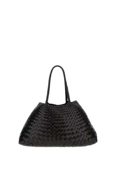 Dragon Diffusion Santa Croce Big Woven Tote In Black