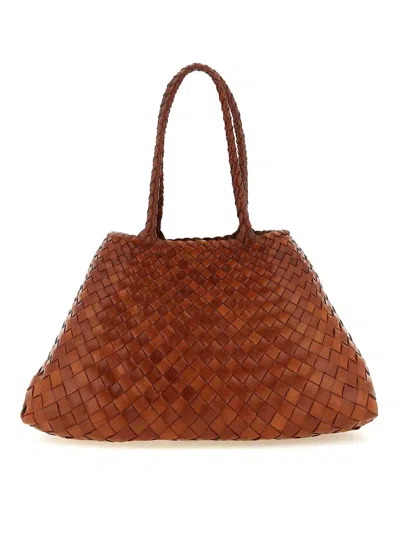Dragon Diffusion Santa Croce' Large Shoulder Bag In Brown