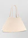 Dragon Diffusion Santa Croce Large Woven Shoulder Tote Bag In White