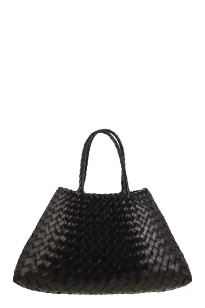 Dragon Diffusion Santa Croce Small - Woven Leather Bag In Black