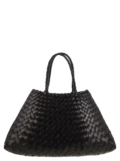 Dragon Diffusion Santa Croce Small - Woven Leather Bag In Black